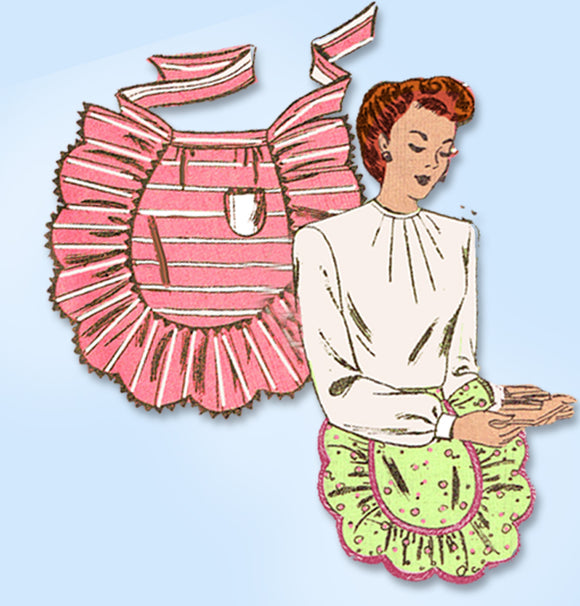 1940s Original Vintage Mail Order Pattern 2613 Uncut Misses Cocktail Apron