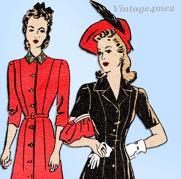 Mail Order 2627:1940s Uncut Misses Princess Dress Sz 34 B Vintage Sewing Pattern