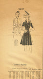 Mail Order 2627:1940s Uncut Misses Princess Dress Sz 34 B Vintage Sewing Pattern