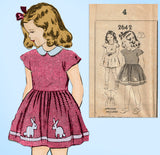 Mail Order 2642: 1940s Toddler Girls Applique Dress Sz 4 Vintage Sewing Pattern