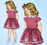 Mail Order 2642: 1940s Toddler Girls Applique Dress Sz 4 Vintage Sewing Pattern