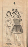 Mail Order 2642: 1940s Toddler Girls Applique Dress Sz 4 Vintage Sewing Pattern