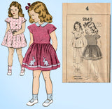 Mail Order 2642: 1940s Toddler Girls Applique Dress Sz 4 Vintage Sewing Pattern