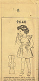 Fashion Service 2648: 1940s Easy Toddler Girls Dress Sz 6 Vintage Sewing Pattern - Vintage4me2