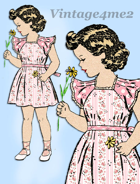 Fashion Service 2648: 1940s Easy Toddler Girls Dress Sz 6 Vintage Sewing Pattern - Vintage4me2
