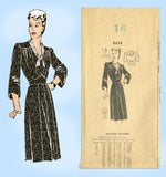 Mail Order 2654: 1940s Lovely Misses WWII Dress Size 34 B Vintage Sewing Pattern