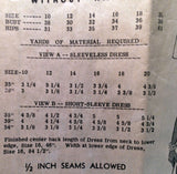 1950s Vintage Mail Order Sewing Pattern 2662 Misses Razor Back Sun Dress Size 10