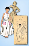 1950s Vintage Mail Order Sewing Pattern 2662 Misses Razor Back Sun Dress Size 10