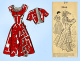 1940s Vintage Mail Order Sewing Pattern 2664 Misses Dress & Bolero Sz 28 Bust