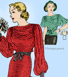 Mail Order 2668: 1930s Shirred Evening Blouse Sz 32 B Vintage Sewing Pattern - Vintage4me2