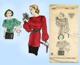 Mail Order 2668: 1930s Shirred Evening Blouse Sz 32 B Vintage Sewing Pattern - Vintage4me2