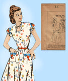 Mail Order 2673: 1940s Uncut Misses Keyhole Dress Sz 33 B Vintage Sewing Pattern