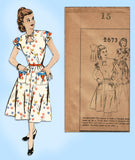 Mail Order 2673: 1940s Uncut Misses Keyhole Dress Sz 33 B Vintage Sewing Pattern