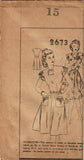 Mail Order 2673: 1940s Uncut Misses Keyhole Dress Sz 33 B Vintage Sewing Pattern
