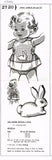 1950s Vintage Mail Order Sewing Pattern 2720 Toddler Girls Bunny Apron Size 4 - Vintage4me2