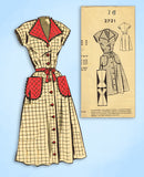 1950s Vintage Mail Order Sewing Pattern 2721 Misses House Dress Size 34 Bust