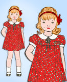 1930s Original Vintage Own Name New York Pattern 2722 Toddler Girls Dress Size 2