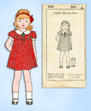 1930s Original Vintage Own Name New York Pattern 2722 Toddler Girls Dress Size 2