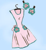1950s Vintage Mail Order Pattern 2729 Misses Farm Kitchen Apron Sz Large