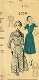 1950s Vintage Mail Order Sewing Pattern 2739 Uncut Misses Street Dress Size 35 B