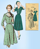 1950s Vintage Mail Order Sewing Pattern 2739 Uncut Misses Street Dress Size 35 B