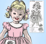 Mail Order 2740: 1950s Vintage Sewing Pattern Little  Girls Dress Crocheted Trim Sz 7 Vintage4me2