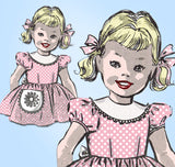 Mail Order 2740: 1950s Vintage Sewing Pattern Little  Girls Dress Crocheted Trim Sz 7