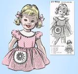 Mail Order 2740: 1950s Vintage Sewing Pattern Little  Girls Dress Crocheted Trim Sz 7 Vintage4me2