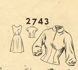 Fashion Service 2743: 1950s Misses Jumper & Blouse 32 B Vintage Sewing Pattern - Vintage4me2