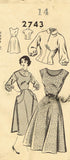 Fashion Service 2743: 1950s Misses Jumper & Blouse 32 B Vintage Sewing Pattern - Vintage4me2