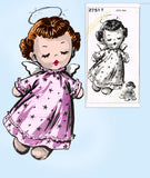 1940s Vintage Mail Order Sewing Pattern 2751 Uncut Little Angel Baby Sock Doll