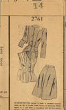 1940s Original Vintage Mail Order Pattern 2761 Misses WWII Suit Separates Sz 32B