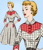 Fashion Service 2764: 1950s Misses Western Dress Sz 32 B Vintage Sewing Pattern - Vintage4me2
