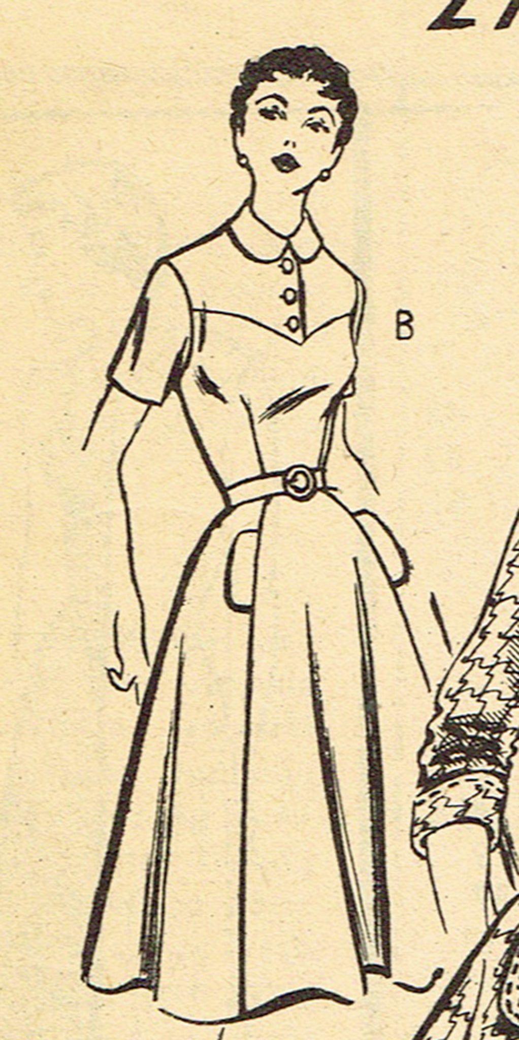Fashion Service 2764: 1950s Misses Dress 32 B Vintage Sewing Pattern ...
