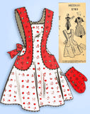 1950s Vintage Fashion Service Sewing Pattern 2783 Full Bib Apron & Potholder Sz MED