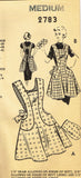 1950s Vintage Fashion Service Sewing Pattern 2783 Full Bib Apron & Potholder Sz MED