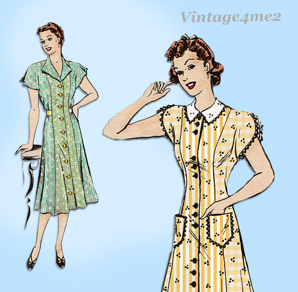 Mail Order 2788: 1940s Uncut Plus Size Princess Dress 40B Vintage Sewing Pattern