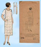 Mail Order 279: 1930s Womens Plus Size Apron Size 46 Bust Vintage Sewing Pattern