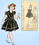 Fashion Service 2801: 1940s Uncut Toddler Girls Dress Sz4 Vintage Sewing Pattern - Vintage4me2