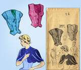 1940s Original Vintage Mail Order Pattern 2857 Misses Weskit Vest & Cape Sz 32 B