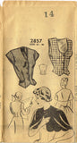 1940s Original Vintage Mail Order Pattern 2857 Misses Weskit Vest & Cape Sz 32 B
