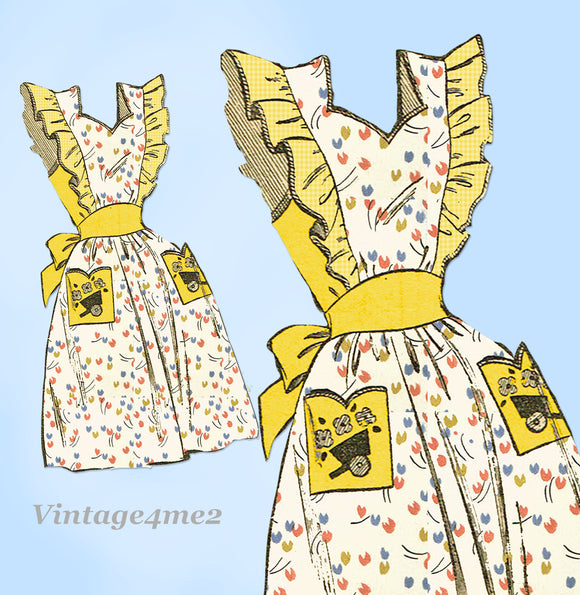 Mail Order 2905: 1940s Charming Misses Pinafore Apron 34B Vintage Sewing Pattern