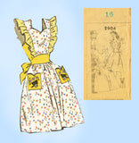 Mail Order 2905: 1940s Charming Misses Pinafore Apron 34B Vintage Sewing Pattern