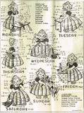 1950s Vintage Mail Order Embroidery Transfer 2912 Uncut DOW Dutch Gal Tea Towels