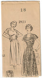 Fashion Service 2923: 1950s Misses Dinner Dress Size 36 B Vintage Sewing Pattern