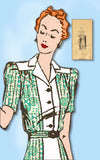 1940s Vintage Mail Order Sewing Pattern 2930 Plus Size Shirtwaist Dress Sz 40 B