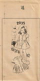 Fashion Service 2935: 1940s Uncut Toddler Girls Dress Sz4 Vintage Sewing Pattern
