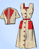 1950s Vintage Mail Order Sewing Pattern 2941 Misses Sun Dress & Topper Size 36 B