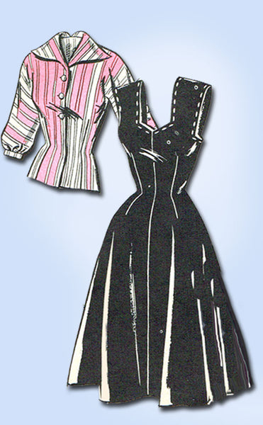 1950s Vintage Mail Order Sewing Pattern 2942 Uncut Misses Jumper Dress Size 35 B