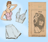 Mail Order 2943: 1940s Rare Plus Size Womens Bra 50 Bust Vintage Sewing Pattern